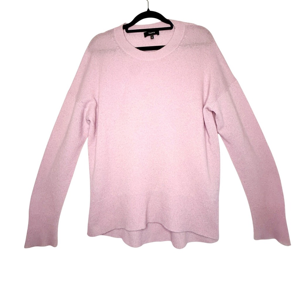 Theory Karenia M Pink 100% Cashmere Crewneck Oversized Sweater Medium 10718706